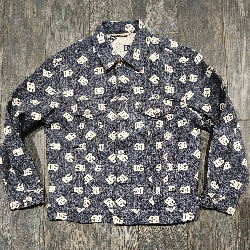 Dolce & Gabbana Blue and White Logo Jacket